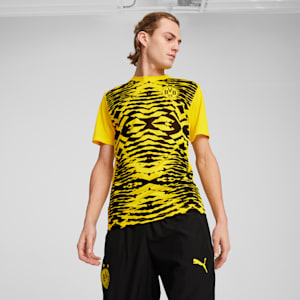 Maillot d’avant match à manches courtes du Borussia Dortmund Homme, Faster Yellow-PUMA Black, extralarge