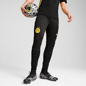 Pants Borussia Dortmund para hombre, PUMA Black-Faster Yellow, extralarge