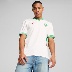 Morocco 2025 Men's Football Away Jersey, PUMA White-Fast Green-PUMA Red, extralarge-IND