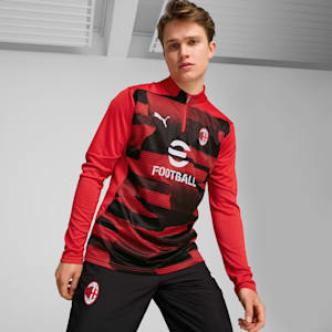 AC Milan Pre-Match Men's Quarter-Zip Top, For All Time Red-PUMA Black, extralarge