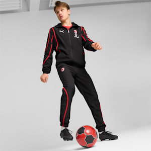 Campera pre-partido con capucha AC Milan para hombre, PUMA Black-For All Time Red, extralarge