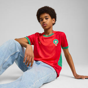 Morocco 2025 Home Jersey Youth, PUMA Red-Archive Green, large-GBR