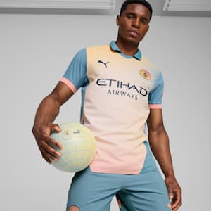 Manchester City 24/25 Authentic Fourth Men's Soccer Jersey, Rosebay-Bold Blue, extralarge