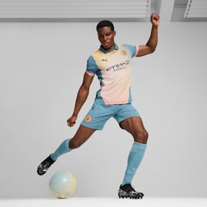 Camiseta de fútbol de visitante auténtica Manchester City 24/25 para hombre, Rosebay-Bold Blue, extralarge