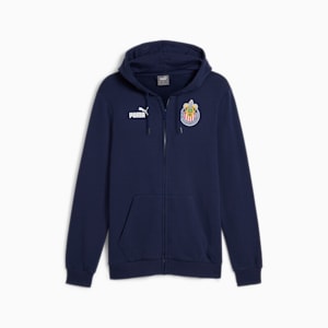 C.D. Guadalajara ftblCULTURE Men's Hooded Sweat Jacket, PUMA Navy-PUMA White, extralarge