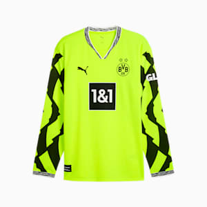 Borussia Dortmund Anniversary Culture Long Sleeve Men's Oversized Football Jersey, Yellow Alert-PUMA Black, extralarge-IND