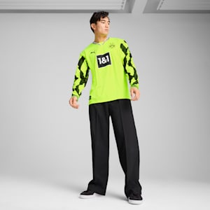 Borussia Dortmund Anniversary Culture Long Sleeve Men's Oversized Football Jersey, Yellow Alert-PUMA Black, extralarge-IND