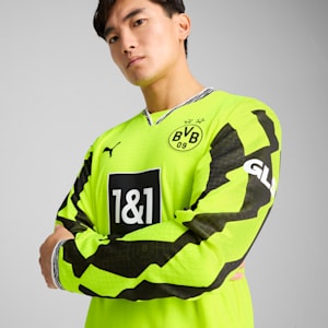 Borussia Dortmund Anniversary Culture Long Sleeve Men's Oversized Football Jersey, Yellow Alert-PUMA Black, extralarge-IND