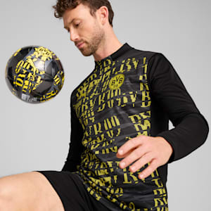 Borussia Dortmund Men's Pre-Match Quarter-Zip Top, PUMA Black-Faster Yellow, extralarge
