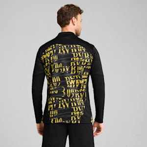 Borussia Dortmund Men's Pre-Match Quarter-Zip Top, PUMA Black-Faster Yellow, extralarge
