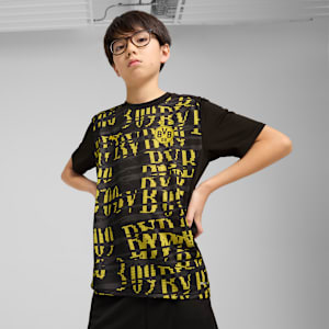キッズ 2024-25 ドルトムント プレマッチ 半袖 シャツ 116-164cm, PUMA Black-Faster Yellow, extralarge-JPN