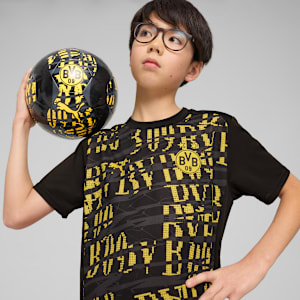 キッズ 2024-25 ドルトムント プレマッチ 半袖 シャツ 116-164cm, PUMA Black-Faster Yellow, extralarge-JPN