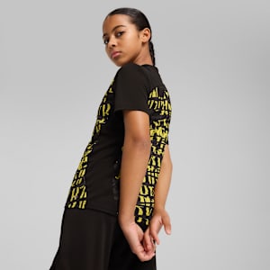 キッズ 2024-25 ドルトムント プレマッチ 半袖 シャツ 116-164cm, PUMA Black-Faster Yellow, extralarge-JPN