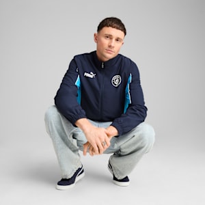 Manchester City ftblARCHIVE Men's Jacket, PUMA Navy-Team Light Blue, extralarge