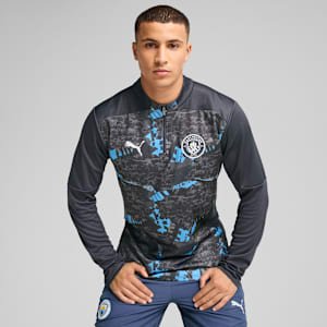 Manchester City Pre-Match Men's Quarter-Zip Top, Strong Gray-Cool Light Gray, extralarge