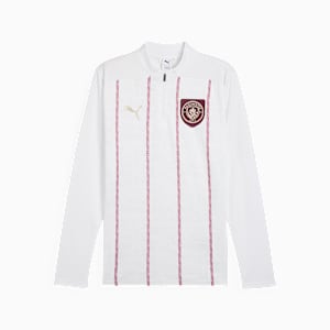 メンズ 2024-25 マンチェスターシティ FC プレマッチ 1/4 ジップ トップ, PUMA White-Dark Jasper, extralarge-JPN