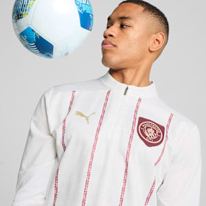 メンズ 2024-25 マンチェスターシティ FC プレマッチ 1/4 ジップ トップ, PUMA White-Dark Jasper, extralarge-JPN