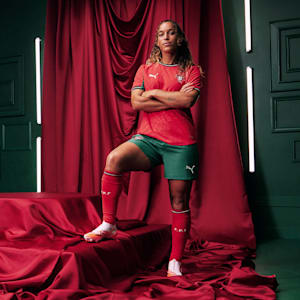 Portugal '25 Home Replica Women's Soccer Jersey, Pure Red-Fresh Mint, extralarge