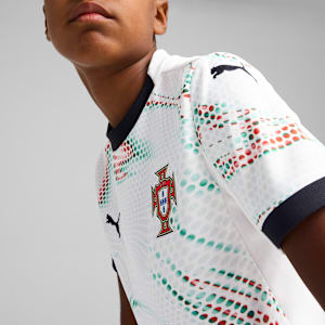 Portugal '25 Away Big Kids' Soccer Jersey, PUMA White-PUMA Black, extralarge