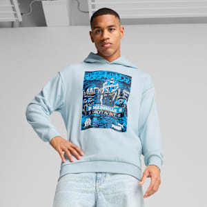 メンズ オリンピック マルセイユ FTBLNRGY+ フーディ, Frosted Dew-PUMA Navy, extralarge-JPN