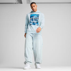 メンズ オリンピック マルセイユ FTBLNRGY+ フーディ, Frosted Dew-PUMA Navy, extralarge-JPN