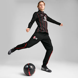 メンズ ACミラン プレマッチ クォータージップ トップ, PUMA Black-For All Time Red, extralarge-JPN