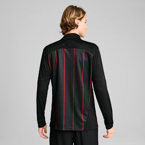 メンズ ACミラン プレマッチ クォータージップ トップ, PUMA Black-For All Time Red, extralarge-JPN