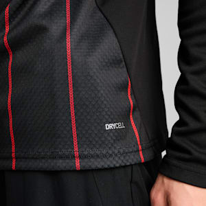 メンズ ACミラン プレマッチ クォータージップ トップ, PUMA Black-For All Time Red, extralarge-JPN