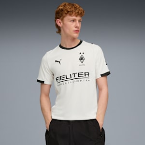 メンズ 2025-26 ボルシア メンヒェングラートバッハ ホーム レプリカ 半袖 ユニフォーム, Warm White-PUMA Black, extralarge-JPN