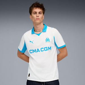 Olympique de Marseille 25/26 Home Jersey Men, PUMA White-Bleu Azur, extralarge