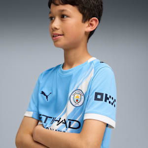 Manchester City 25/26 Home Jersey Big Kids, Team Light Blue-PUMA White, extralarge