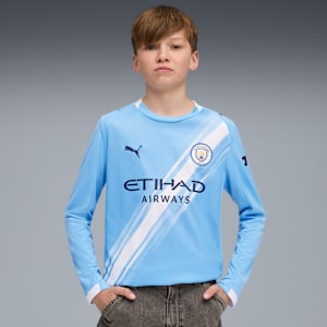 Manchester City 25/26 Long Sleeve Home Jersey Youth, Team Light Blue-PUMA White, extralarge-GBR
