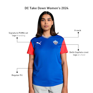 PUMA x DC 2024 Women's Fan Jersey, For All Time Red-Strong Blue, extralarge-IND