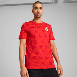 Ghana FtblCulture Tee Men, PUMA Red-PUMA Black, large-GBR