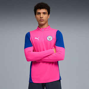Manchester City Training Quarter-Zip Top Men, Fluro Pink Pes-Vivid Blue, large-GBR