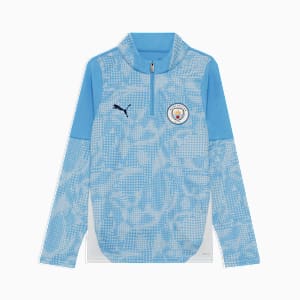 キッズ 2025-26 マンチェスターシティ FC 1/4 ジップトップ 128-164cm, Team Light Blue-PUMA White, extralarge-JPN