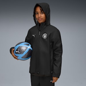 Manchester City Training All-Weather Jacket Youth, PUMA Black-PUMA Silver, large