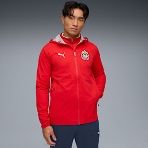 Chamarra impermeable de entrenamiento CD Guadalajara, PUMA Red-PUMA Silver, large