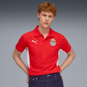 Polo para hombre CD Guadalajara EVOSTRIPE, PUMA Red-PUMA White, large