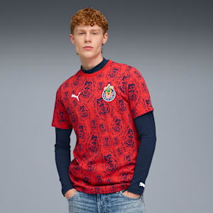 Playera de estampado integral para hombre CD Guadalajara FtblCulture, PUMA Red-PUMA Navy, large