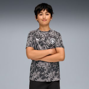 キッズ 2025-26 マンチェスター シティFC プレマッチ 半袖 シャツ 116-164cm, PUMA Black-Flat Dark Gray, extralarge-JPN