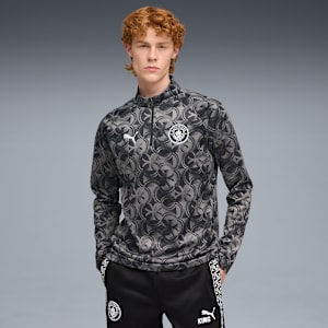MCFC Warm Up 1/4 Zip Top Men, PUMA Black-Flat Dark Gray, extralarge