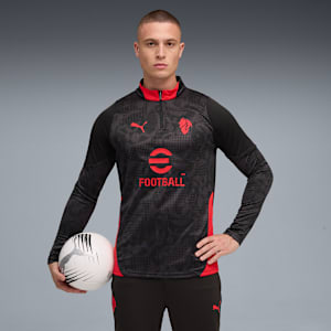 AC Milan 25/26 Training Quarter-Zip Top Men, PUMA Black-For All Time Red, extralarge-GBR