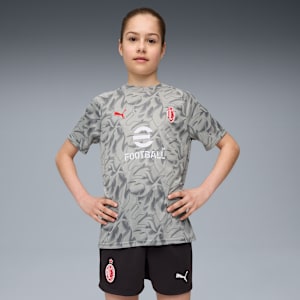 キッズ 2025-26 ACミラン プレマッチ 半袖 シャツ, Smokey Gray-PUMA White, extralarge-JPN