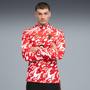 ACM Warm Up 1/4 Zip Top Men, PUMA White-For All Time Red, extralarge