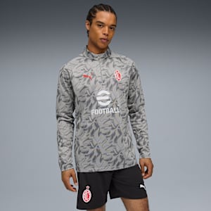 メンズ 2025-26 ACミラン プレマッチ クォータジップ トップ, Smokey Gray-PUMA White, extralarge-JPN