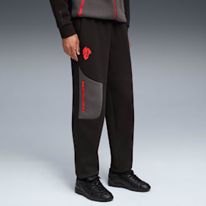 メンズ ACミラン プーマテック スウェットパンツ 裏起毛, PUMA Black-For All Time Red, extralarge-JPN
