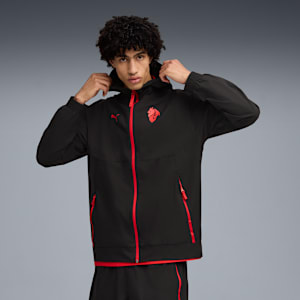 メンズ ACミラン プーマテック ウーブン ジャケット, PUMA Black-For All Time Red, extralarge-JPN
