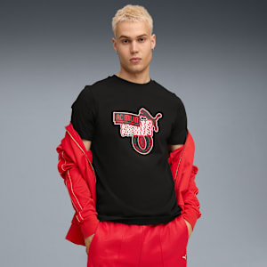 メンズ サッカー ACミラン Ftblカルチャー 半袖 Tシャツ, PUMA Black-For All Time Red, extralarge-JPN