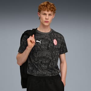 メンズ ACミラン FTBLCULTURE AOP 半袖 Tシャツ, PUMA Black-For All Time Red, extralarge-JPN